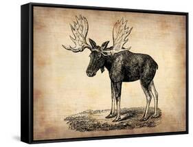 Vintage Moose-NaxArt-Framed Stretched Canvas