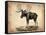 Vintage Moose-NaxArt-Framed Stretched Canvas