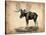 Vintage Moose-NaxArt-Stretched Canvas