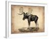 Vintage Moose-NaxArt-Framed Art Print