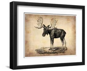 Vintage Moose-NaxArt-Framed Art Print