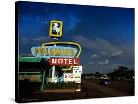 Vintage Motel Sign in America-Salvatore Elia-Stretched Canvas