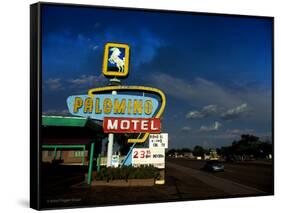 Vintage Motel Sign in America-Salvatore Elia-Framed Stretched Canvas