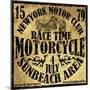 Vintage Motorbike Race Hand Drawing T-Shirt Printing-emeget-Mounted Premium Giclee Print