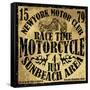 Vintage Motorbike Race Hand Drawing T-Shirt Printing-emeget-Framed Stretched Canvas