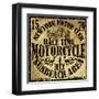 Vintage Motorbike Race Hand Drawing T-Shirt Printing-emeget-Framed Art Print