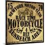 Vintage Motorbike Race Hand Drawing T-Shirt Printing-emeget-Mounted Art Print