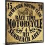 Vintage Motorbike Race Hand Drawing T-Shirt Printing-emeget-Mounted Art Print