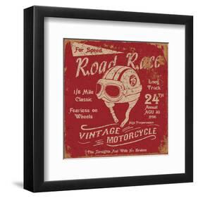 Vintage Motorbike Race Label-null-Framed Premium Giclee Print