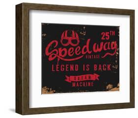 Vintage Motorbike Race Label-null-Framed Premium Giclee Print