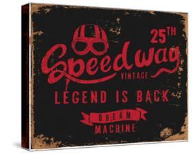 Vintage Motorbike Race Label-null-Stretched Canvas