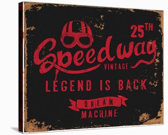 Vintage Motorbike Race Label-null-Stretched Canvas