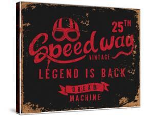 Vintage Motorbike Race Label-null-Stretched Canvas