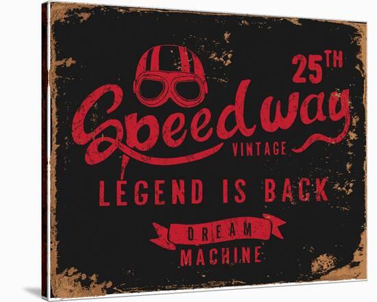 Vintage Motorbike Race Label-null-Stretched Canvas