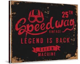 Vintage Motorbike Race Label-null-Stretched Canvas