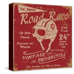 Vintage Motorbike Race Label-null-Stretched Canvas