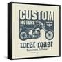 Vintage Motorcycle Label or Poster, Vector Illustration-astudio-Framed Stretched Canvas