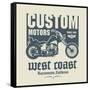 Vintage Motorcycle Label or Poster, Vector Illustration-astudio-Framed Stretched Canvas