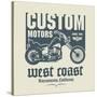 Vintage Motorcycle Label or Poster, Vector Illustration-astudio-Stretched Canvas