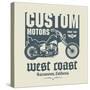 Vintage Motorcycle Label or Poster, Vector Illustration-astudio-Stretched Canvas