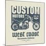 Vintage Motorcycle Label or Poster, Vector Illustration-astudio-Mounted Art Print