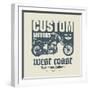 Vintage Motorcycle Label or Poster, Vector Illustration-astudio-Framed Art Print