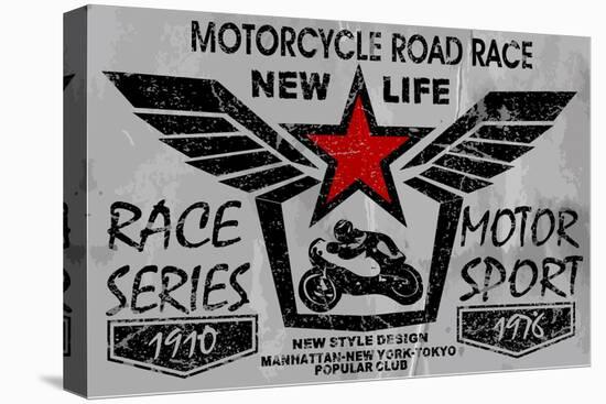 Vintage Motorcycle Labels, Badges and Design Elements-emeget-Stretched Canvas
