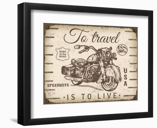 Vintage Motorcycle Mancave-A-Jean Plout-Framed Giclee Print