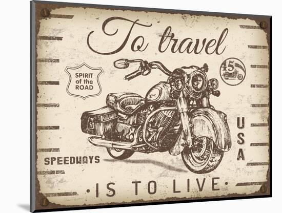 Vintage Motorcycle Mancave-A-Jean Plout-Mounted Giclee Print