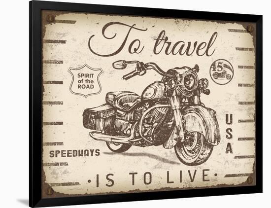 Vintage Motorcycle Mancave-A-Jean Plout-Framed Giclee Print