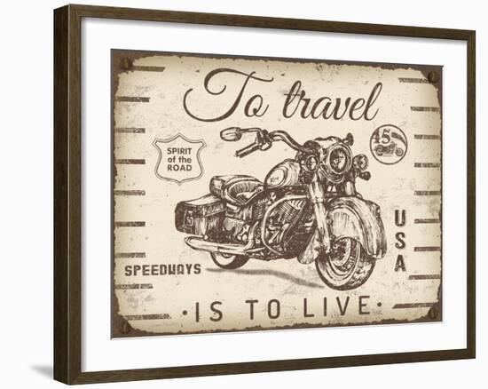 Vintage Motorcycle Mancave-A-Jean Plout-Framed Giclee Print