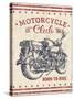 Vintage Motorcycle Mancave-B-Jean Plout-Stretched Canvas