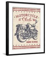 Vintage Motorcycle Mancave-B-Jean Plout-Framed Giclee Print