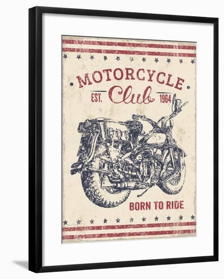 Vintage Motorcycle Mancave-B-Jean Plout-Framed Giclee Print