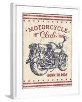 Vintage Motorcycle Mancave-B-Jean Plout-Framed Giclee Print