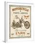 Vintage Motorcycle Mancave-C-Jean Plout-Framed Giclee Print