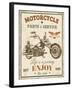 Vintage Motorcycle Mancave-C-Jean Plout-Framed Giclee Print