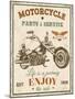 Vintage Motorcycle Mancave-C-Jean Plout-Mounted Giclee Print