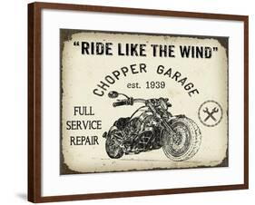 Vintage Motorcycle Mancave-D-Jean Plout-Framed Giclee Print