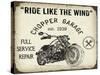 Vintage Motorcycle Mancave-D-Jean Plout-Stretched Canvas