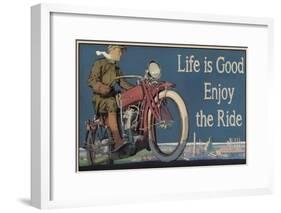 Vintage Motorcycle Mancave-F-Jean Plout-Framed Giclee Print