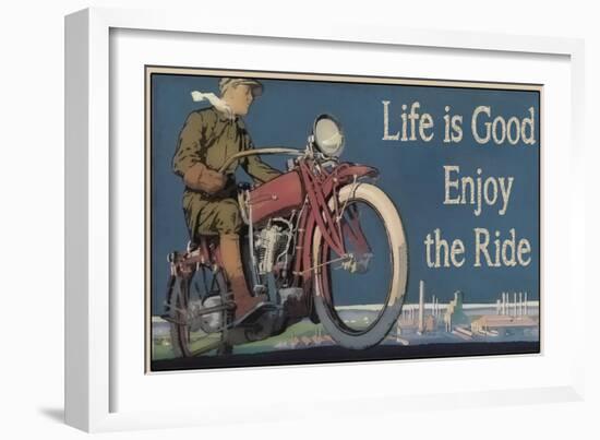 Vintage Motorcycle Mancave-F-Jean Plout-Framed Giclee Print