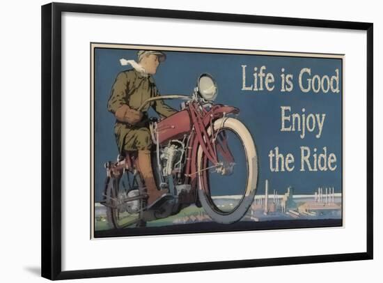 Vintage Motorcycle Mancave-F-Jean Plout-Framed Giclee Print