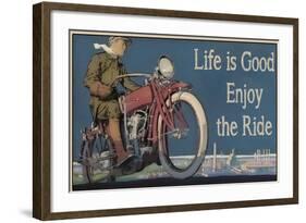 Vintage Motorcycle Mancave-F-Jean Plout-Framed Giclee Print