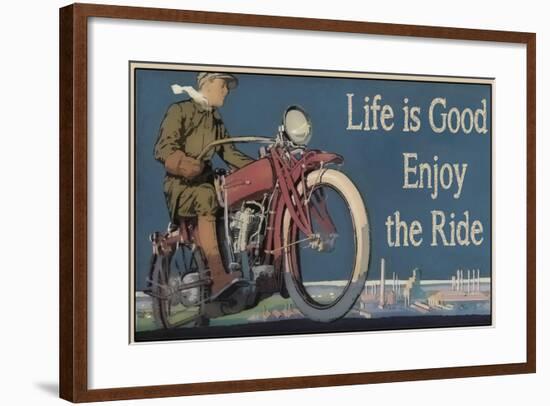 Vintage Motorcycle Mancave-F-Jean Plout-Framed Giclee Print