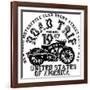 Vintage Motorcycle T-Shirt Graphic-emeget-Framed Art Print