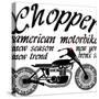 Vintage Motorcycle T-Shirt Graphic-emeget-Stretched Canvas