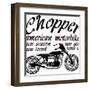 Vintage Motorcycle T-Shirt Graphic-emeget-Framed Art Print