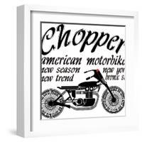 Vintage Motorcycle T-Shirt Graphic-emeget-Framed Art Print