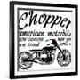 Vintage Motorcycle T-Shirt Graphic-emeget-Framed Art Print